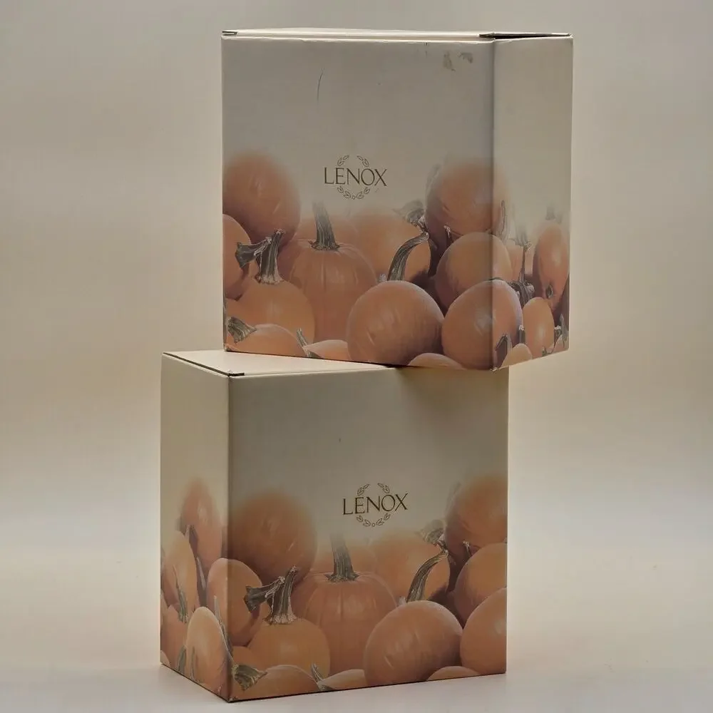 Lenox Occasions Scarecrow Candle Stand Porcelain Set of 2 New in Original Boxes